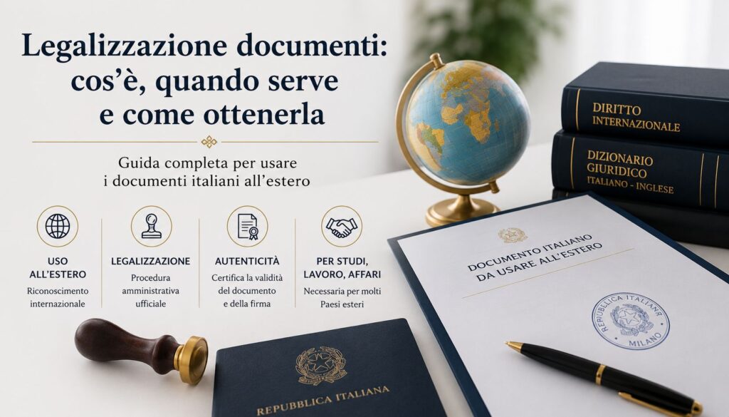 Legalizzazione documenti italiani per utilizzo all’estero